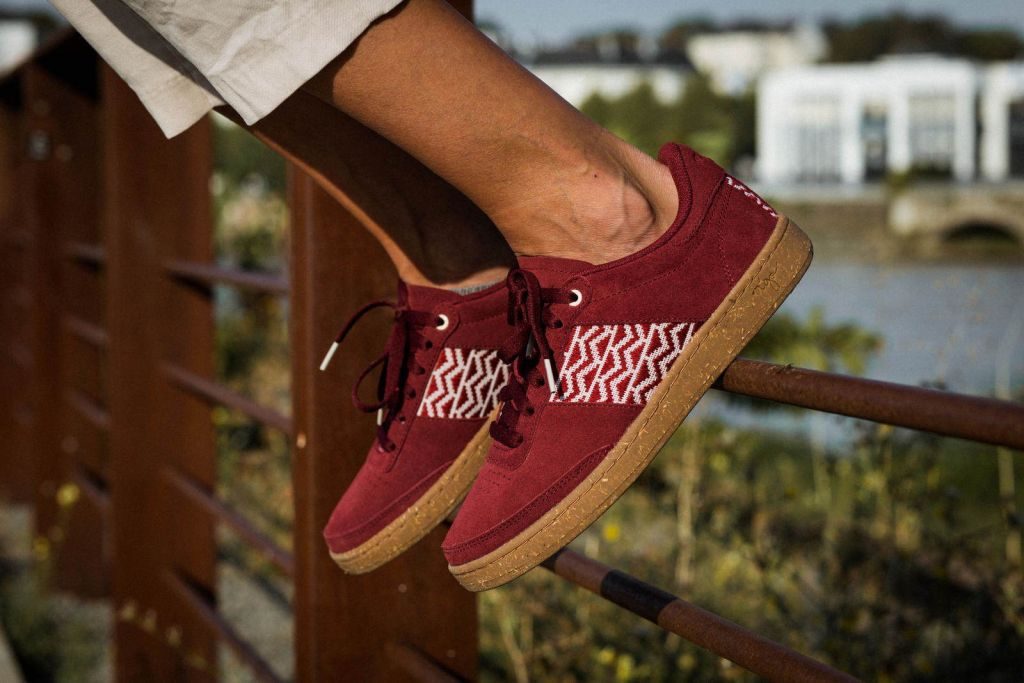 Aperçu - Ngo Shoes - Sneakers recyclées Vegan - Bordeaux - écoresponsable - fille