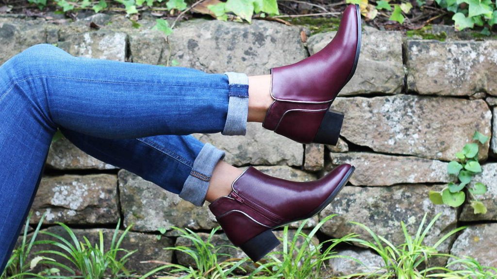 JULES & JENN - bottines moyen talon bordeaux